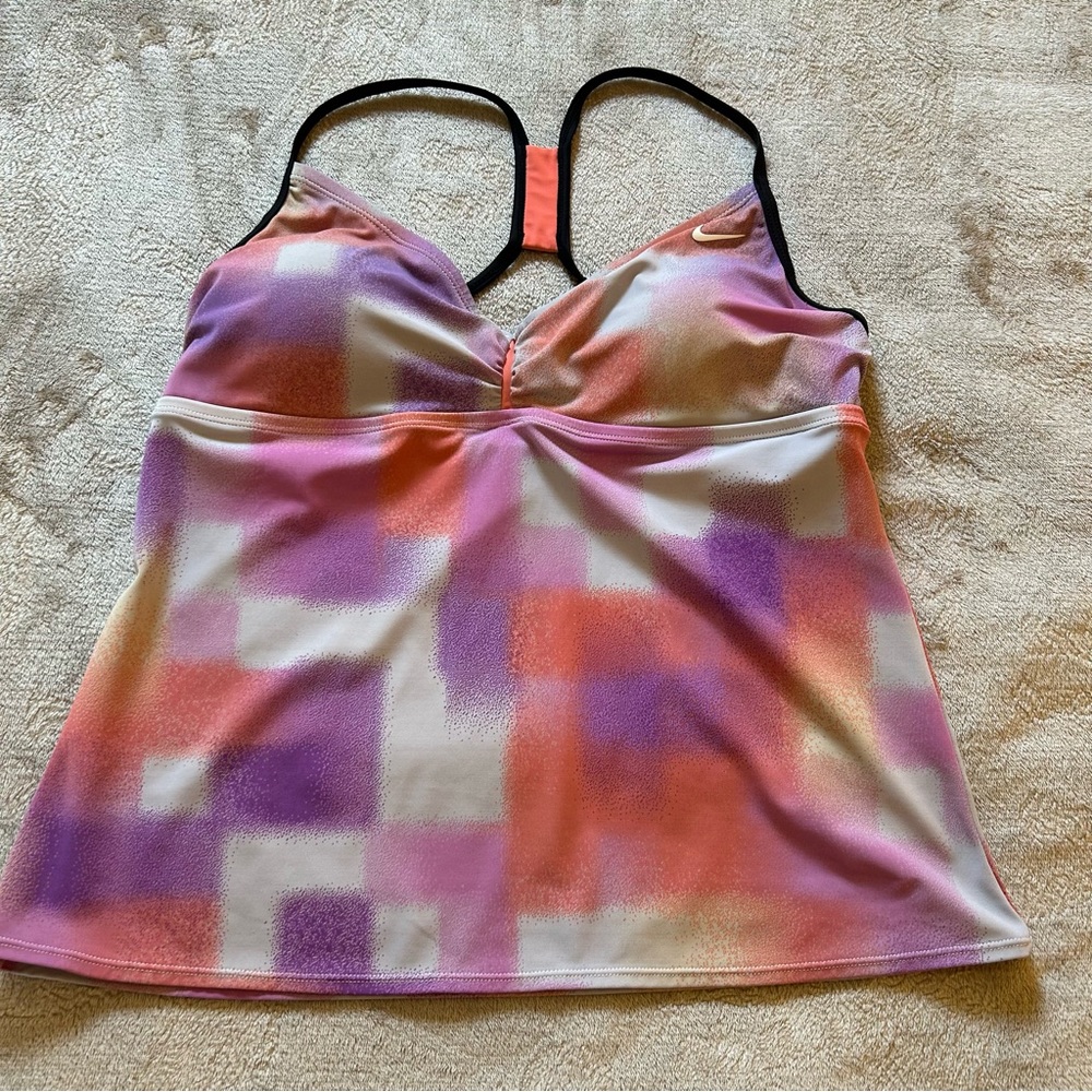 Nike pink purple white tankini top Size 16